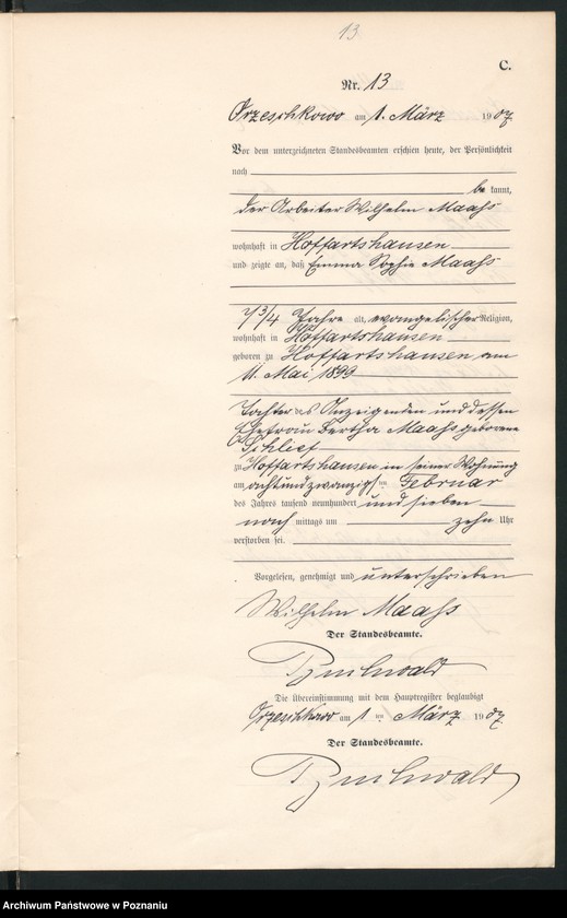 Obraz 16 z jednostki "Sterbe-Neben-Register"