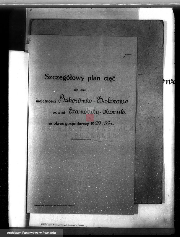 image.from.unit.number "Plan urządzenia gospodarstwa leśnego Baborówko-Baborowo powiat szamotulsko-obornicki 1929-1939"