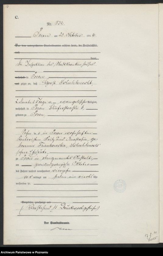 Obraz 18 z jednostki "Księga miejscowa zgonów tom V [Rejestr główny zgonów]"