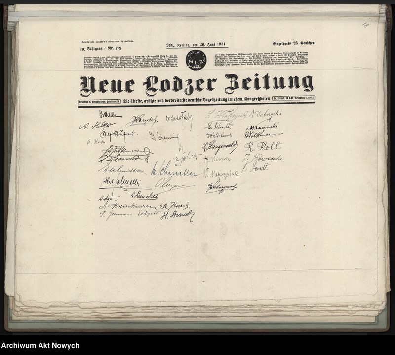 image.from.unit.number ""LXX Ignacemu Paderewskiemu - Łodzianie". Album pamiątkowy, oprawny w skórę, strona tytułowa obita srebrem"