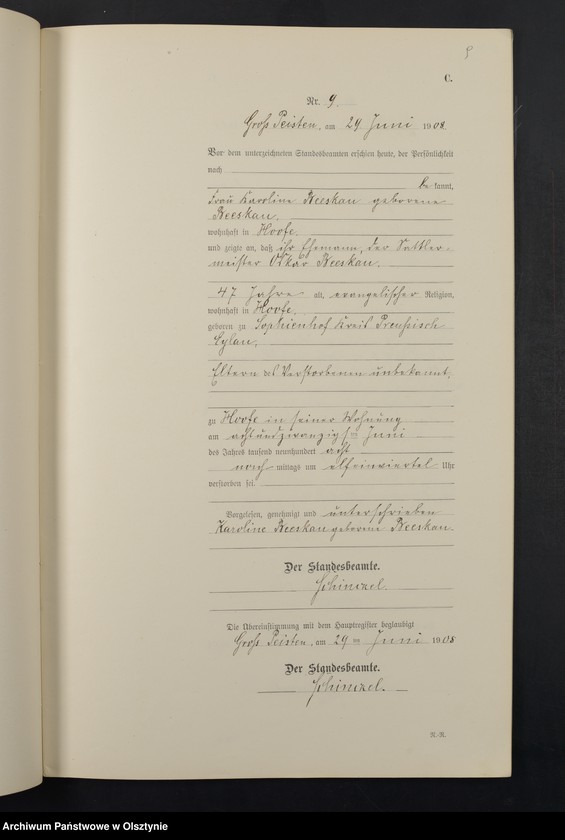 Obraz 11 z jednostki "Sterbe-Neben-Register Nr 1 - 23"