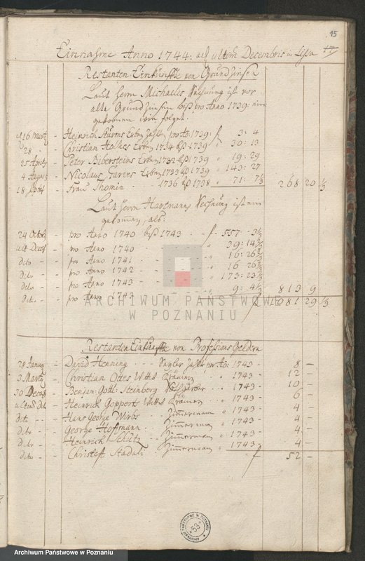 image.from.unit.number "Rechnung der Stadt Lissa; język niemiecki"