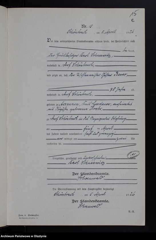 image.from.unit.number "Sterbe-Neben-Register Nr 1 - 43"