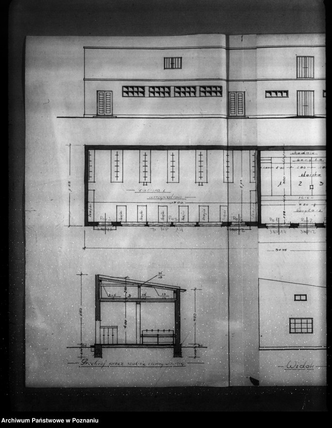 Obraz 13 z jednostki "/Projekt szatni, stajni, wozowni, i składnicy na butle tlenowe na terenie I Oddziału Fabryki H. Cegielskiego w Poznaniu/"