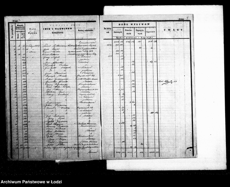 Obraz 7 z jednostki "Dziennik przychodu i wydatku kasy ekonomicznej m. Łodzi na r. 1853"