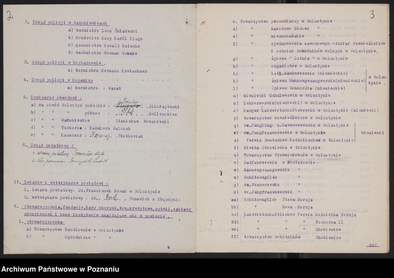 Obraz 4 z jednostki "[Obsada personalna Starostwa Powiatowego w Wolsztynie, skład członków Wydziału Powiatowego, Kierowników i innych urzędów i instytucji działających na terenie powiatu]"