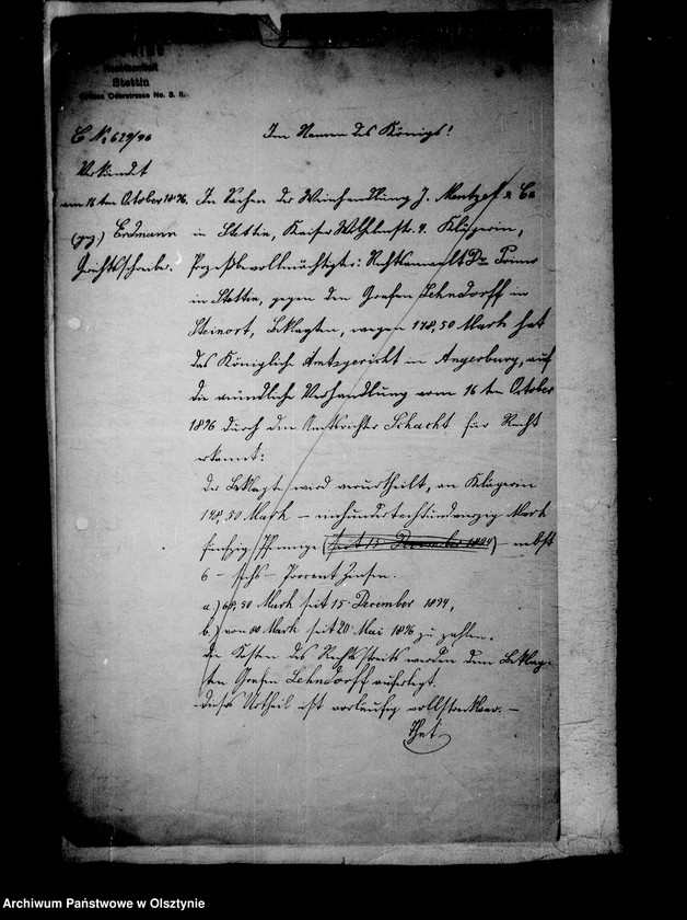 image.from.unit.number "/Wechselprozesssachen gegen den in Konkurs verfallen Gfen Carl Meinhard Lehndorff/."