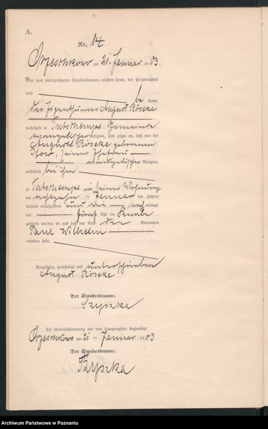 Obraz 17 z jednostki "Księga urodzeń"