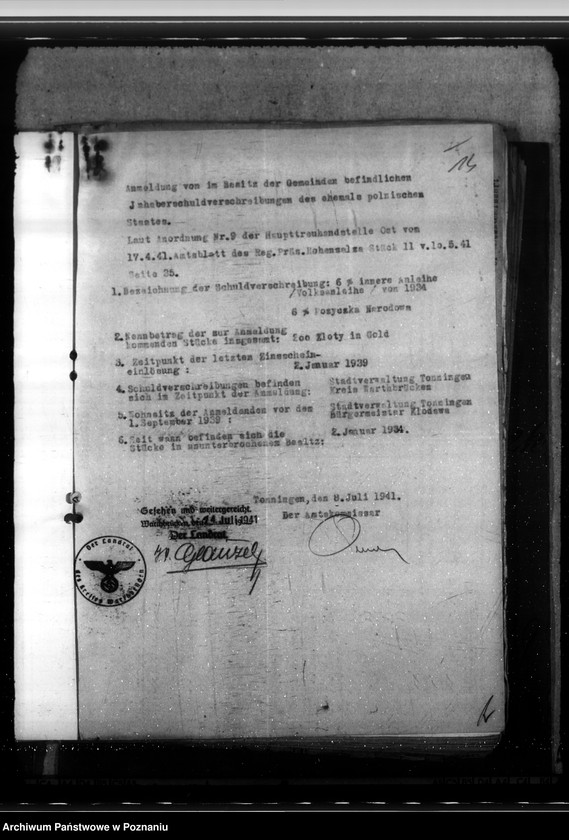 Obraz 18 z jednostki "Schuldenverzeichnis der Gemeingen und Gemeindeverbände des Regierungsbezirks Hohensalza (Inowrocław)"