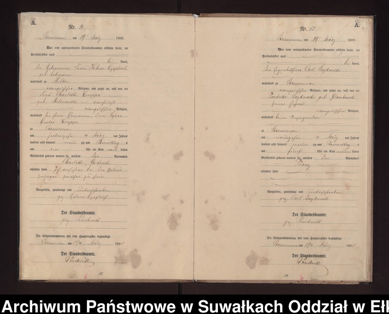 image.from.unit.number "Geburts-Neben-Register des Preussischen Standes-Amtes Stasswinnen Kreis Loetzen"