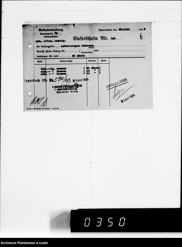 Obraz 10 z jednostki "Lieferscheine Pabianice"