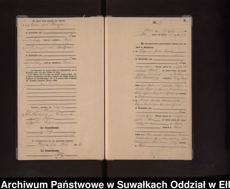 image.from.unit.number "Heiraths-Neben-Register des Preussischen Standes-Amtes Rhein Kreis Loetzen"