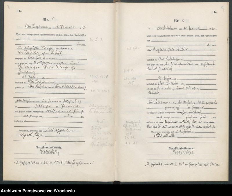 Obraz 8 z jednostki "Sterbe-Haupt-Register Ober Salzbrunn (Szczawno-Zdrój) 1934"