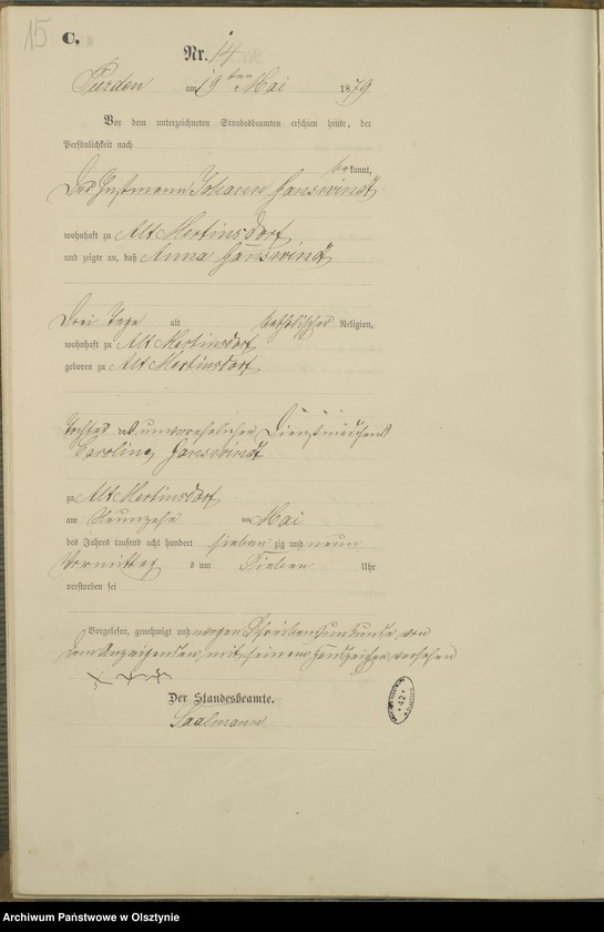 image.from.unit.number "Sterbe-Haupt-Register Nr 1 - 38"