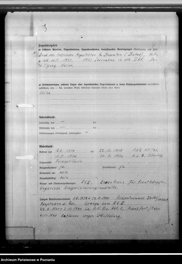 Obraz 12 z jednostki "Bewerbung des Ing. Theodor Preuss - urzędnik"