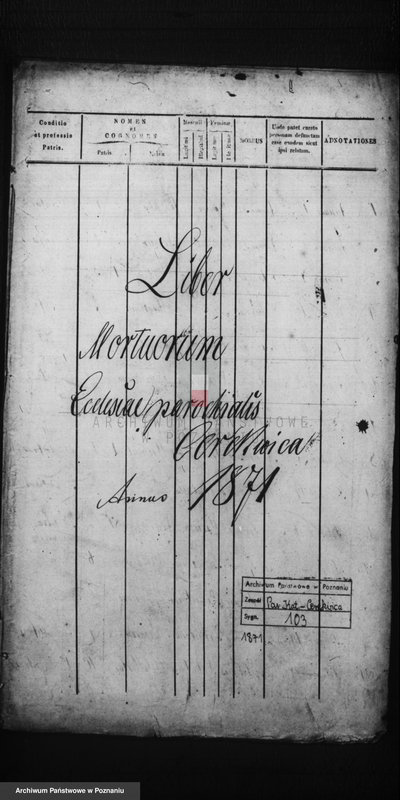 Obraz 1 z jednostki "Liber mortuorum"