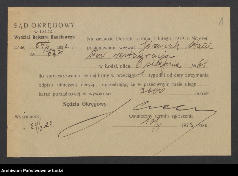 Obraz 3 z jednostki "Stanisław Jóźwiak - restauracja"