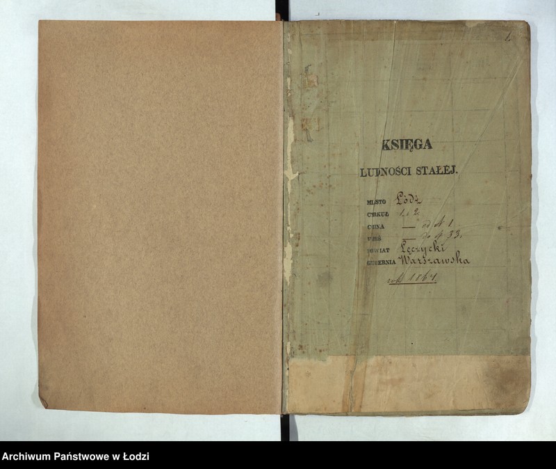 Obraz 5 z jednostki "Księga ludności stałej Łódź - cyrkuł I nr 1-33"