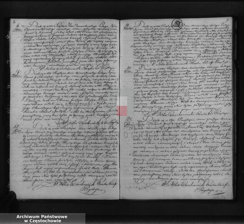 Obraz 6 z jednostki "Księga duplikat [akt] urodzonych, zaślubionych i zmarłych Parafii Przystajń w w okręgu częstochowskim, dekanacie krzepickim z roku 1854"