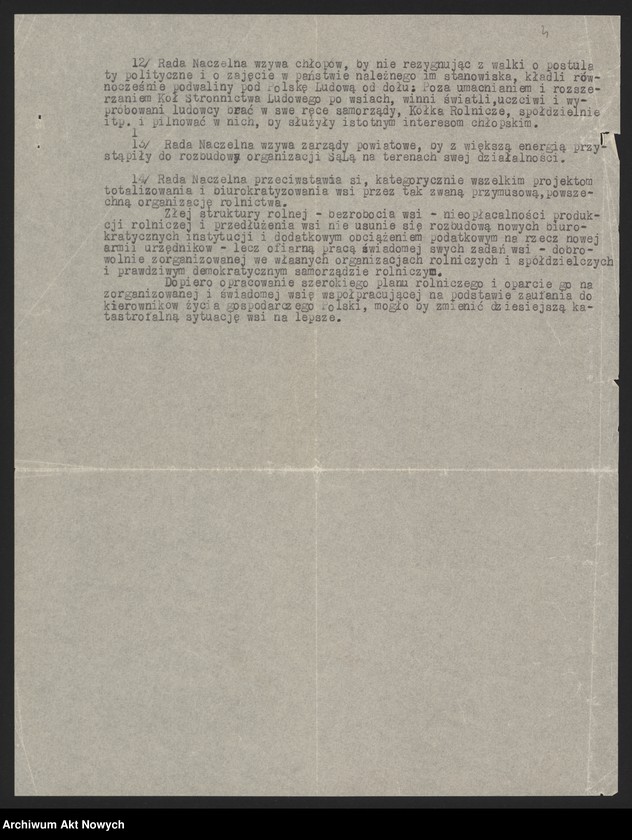 image.from.unit.number "Stronnictwo Ludowe, władze naczelne i okręgowe w Krakowie. Rezolucje, biuletyn strajkowy, materiał, wycinek prasowy"
