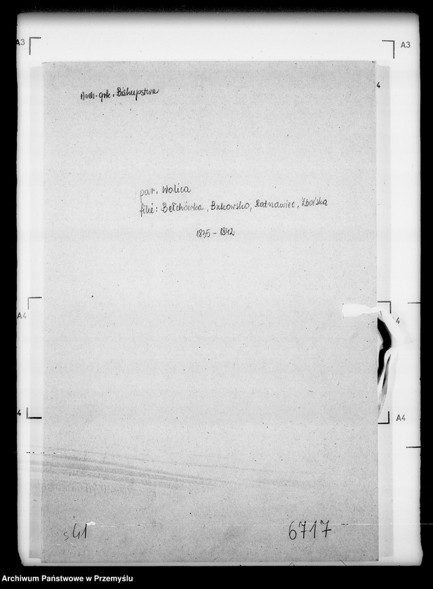 Obraz 4 z jednostki "[Kopie ksiąg metrykalnych parafii Wolica z filiami Bełchówka, Zboiska (dekanat Buków)]"