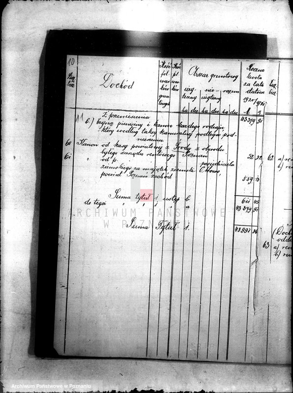 image.from.unit.number "Budżet Wydziału Dóbr Państwowych Województwa Poznańskiego na rok 1920"