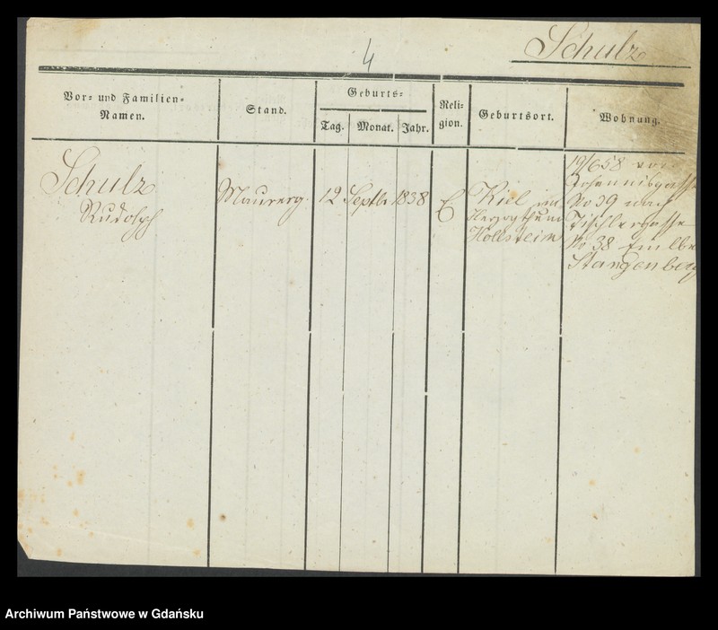 image.from.unit.number "Karty meldunkowe: Schulz Rudolf -Schuntermann"