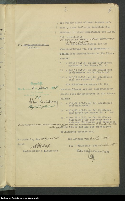 image.from.unit.number "Antrag auf Sicherstellung hilfsw. Verleihung u. Wasserrechten und deren Eintragung in das Wasserbuch für das Steinkohlenbergwerk Cons. Seegen-Gottes-Grube zu Altwasser Kr. Waldenburg i. Schl. Tiefbau-Schacht-Anlage I+II"