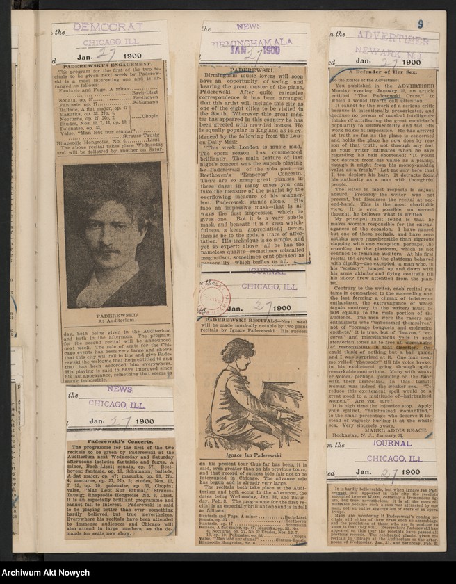 image.from.unit.number "Amèrique 1900 (Wycinki prasowe dotyczące tournée i koncertów w Stanach Zjednoczonych i Meksyku)"