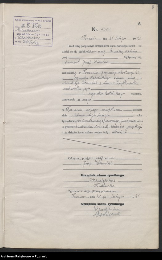 Obraz 9 z jednostki "Księga urodzeń odpis tom II [Rejestr poboczny urodzeń]"