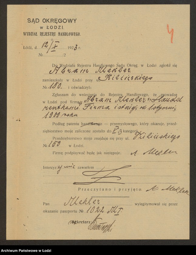 Obraz 6 z jednostki "Mekler Abram- handel resztkami"