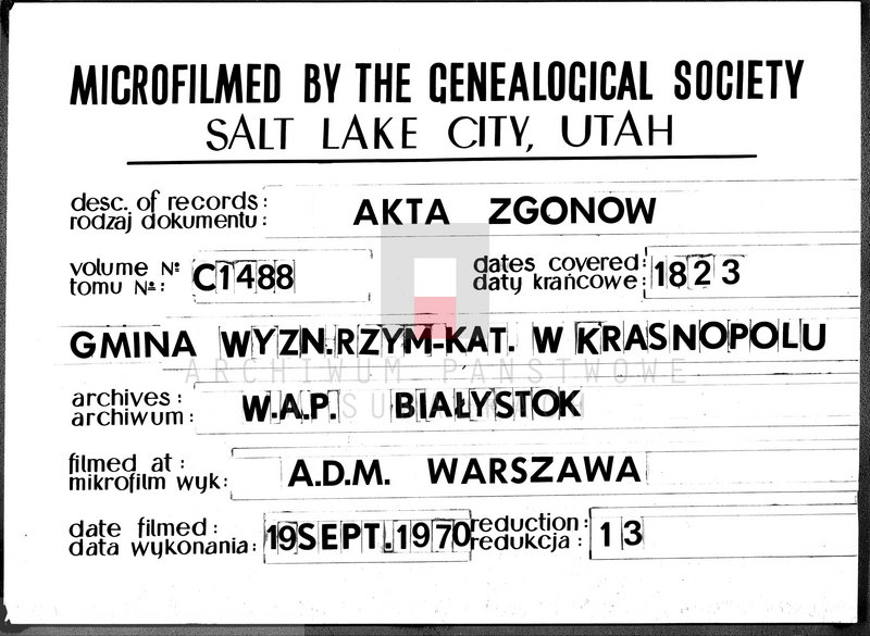 image.from.unit.number "Akta Zeszłych Gminy Krasnopolskiey R-ku 1823. Powiat Seyneński. Województwo Augstowskie."