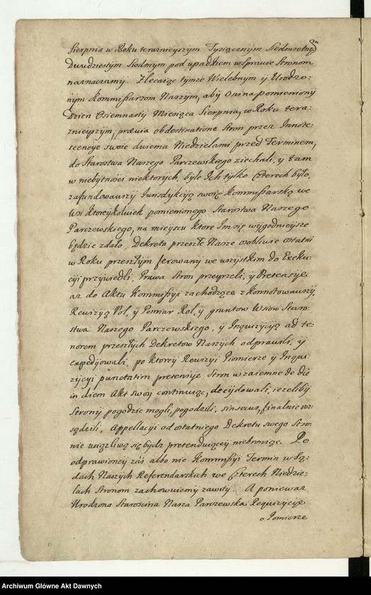 image.from.unit.number ""Akta sądow J K Mci referendarskich koronnych za szczęśliwego panowania - - Augusta II króla polskiego - - Za sprawą i przełożeniem - - Jakuba na Skrzynnie Dunina referendarza koronnego, radoszyckiego, ex post wiślickiego i lipnickiego starosty. Annorum 1727-mi, 1728-vi et 1729-ni. Także za sprawą i przełożeniem - - Józefa na Załuskach Załuskiego referendarza koronnego, kanonika katedralnego krakowskiego, archidiakona pułtuskiego, w katedrze płockiej koadiutora, proboszcza warszawskiego, infułata proboszcza kodeńskiego. Annorum 1730, 1731, 1732-di. Za pisarstwa - - Michała Nagrodzkiego J K Mci sekretarza i pisarza referendarskiego koronnego"."