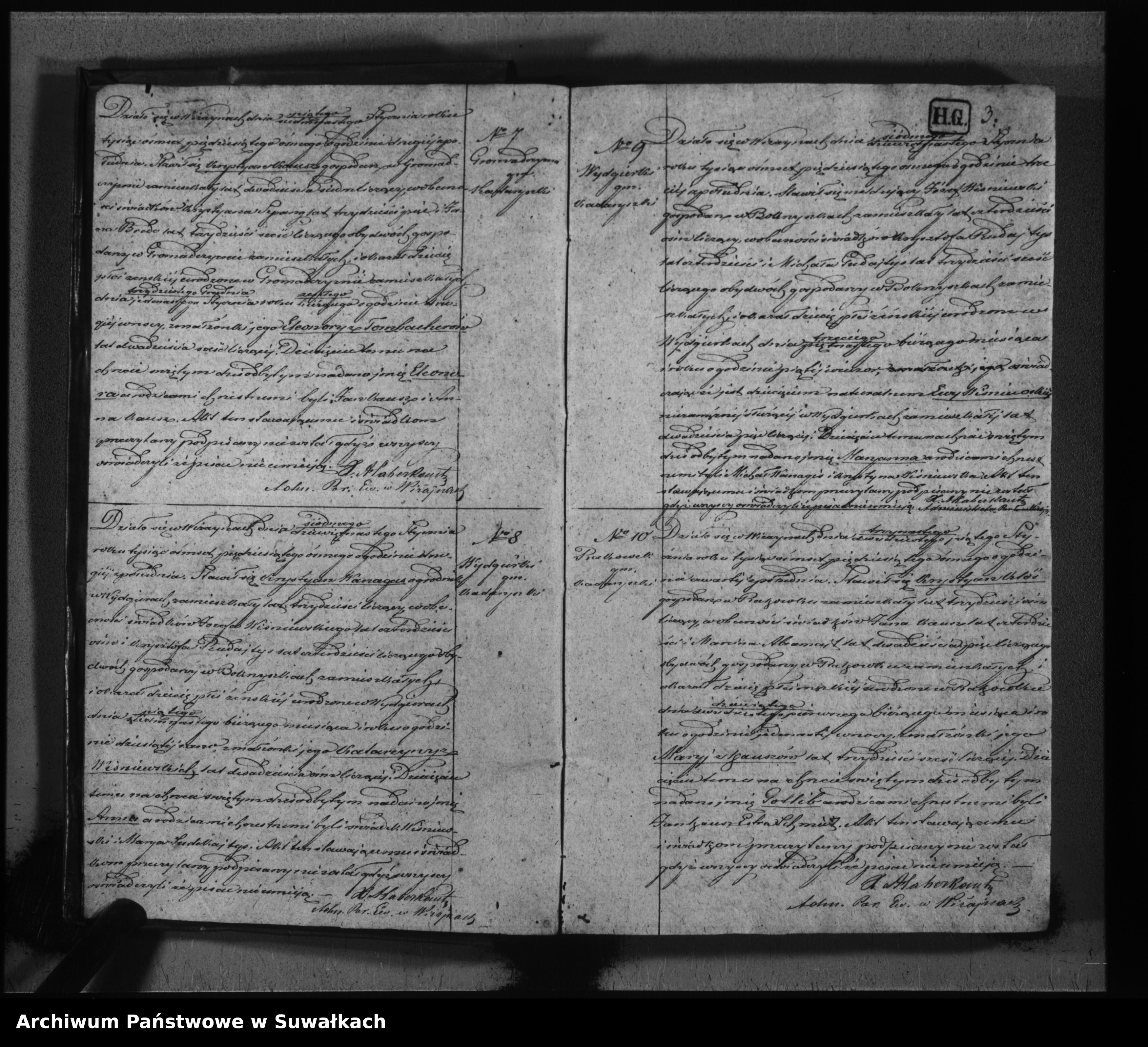 Skan z jednostki: Duplikat do zapisywania aktów ślubów, urodzonych i zmarłych w Parafii Ew.-Augsburskiej Wiżajńskiej za rok 1958
