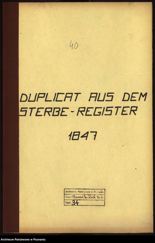 Obraz 2 z jednostki "Duplicat aus dem sterbe- Register"