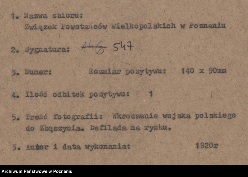 Obraz 3 z jednostki "Wkroczenie wojska polskiego do Zbąszynia. Defilada na rynku."