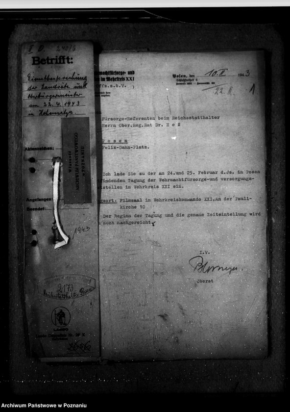 Obraz 5 z jednostki "Dienstbesprechung der Landräte und Oberbürgermeister am 22.4.1943 in Hohensalza - Inowrocław"