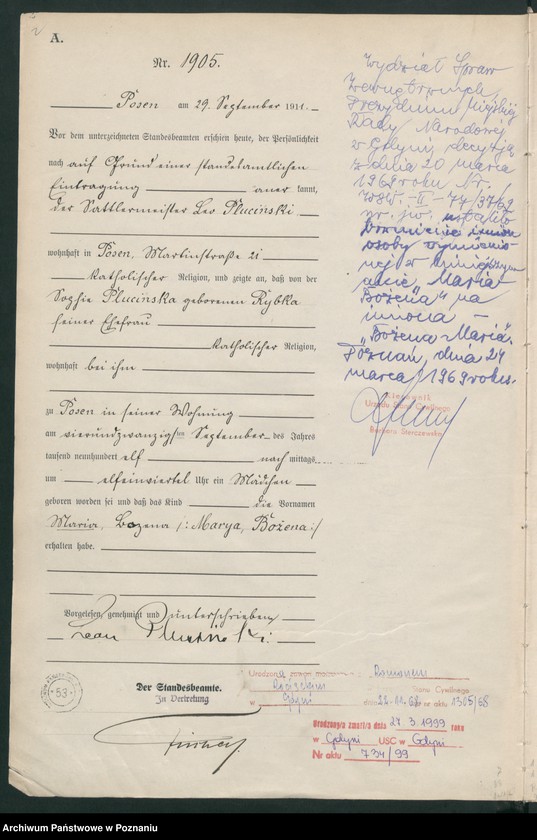 Obraz 3 z jednostki "Księga miejscowa urodzeń tom V-VI [Rejestr główny urodzeń]"