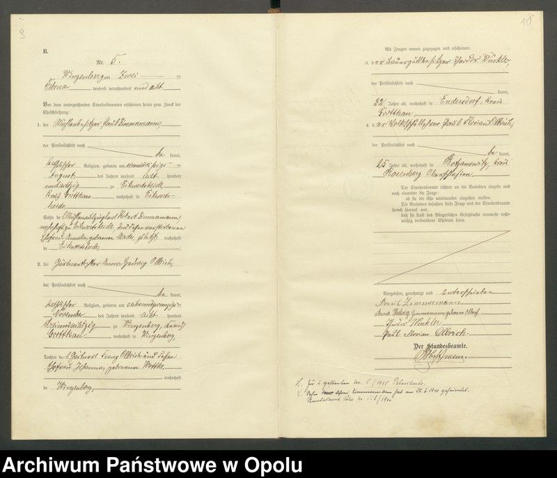 image.from.unit.number "Heirats-Register (Haupt-Register) Standesamt Winzenberg 1908 vol. 1 No. 1 bis 1912 No. 4."