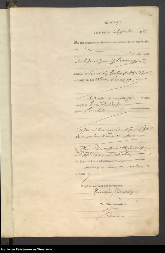 image.from.unit.number "Sterbe-Haupt-Register Breslau II 1901 Band 5"