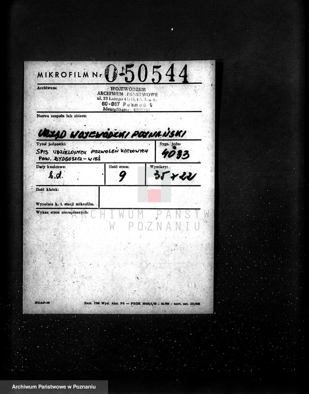 Obraz 2 z jednostki "Spis udzielonych pozwoleń kotłowych powiaty: Bydgoszcz - Krotoszyn"