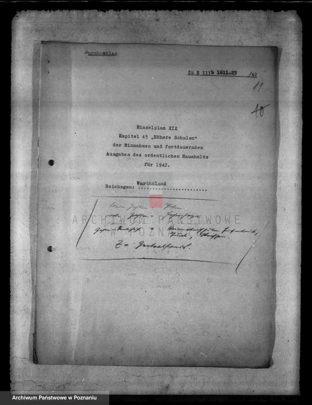 Obraz 15 z jednostki "Haushalt des höheren Schulen. Erziehungsbeihilfen. Begabtenförderung"