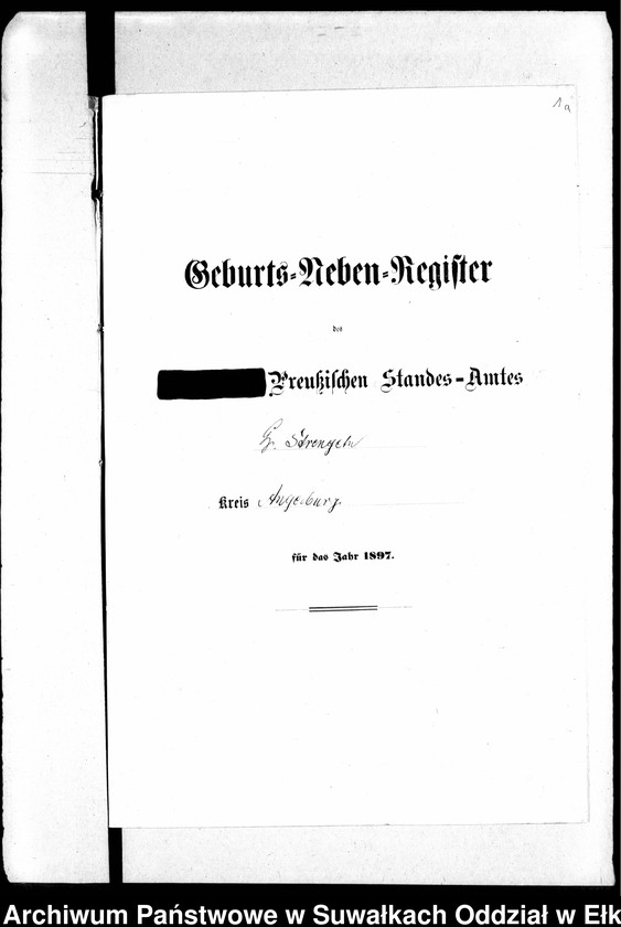 image.from.unit.number "Geburts-Neben-Register des Preussischen Standes-Amtes Gr. Strengeln Kreis Angerburg"
