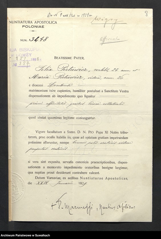 image.from.unit.number "Aneksa do Aktów Ślubnych Rz-Katolickiej parafji Wigierskiej za 1929 rok"