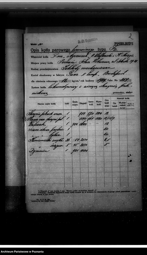 Obraz 6 z jednostki "Zakłady mechaniczne "Agromech" Poznań-Sołacz-Urbanowo nr woj. kotła 6431"