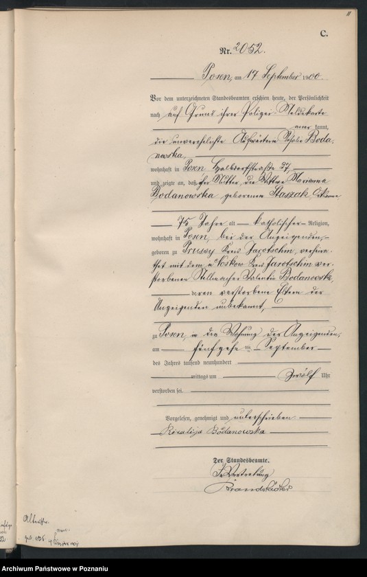 Obraz 14 z jednostki "Księga miejscowa zgonów"