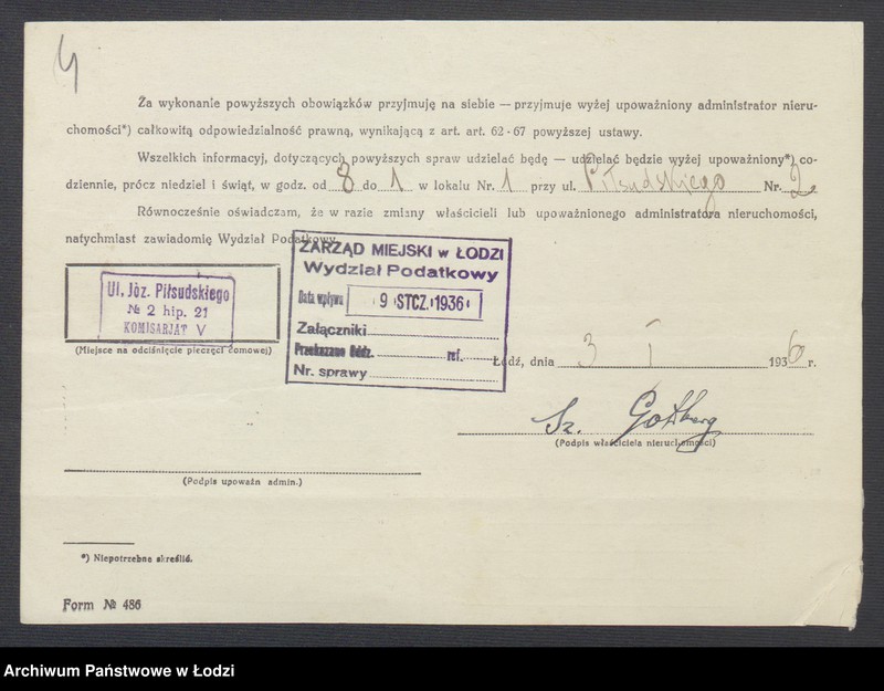 image.from.unit.number "Księga inwentarzowa nieruchomości m. Łodzi ul. Wschodnia"