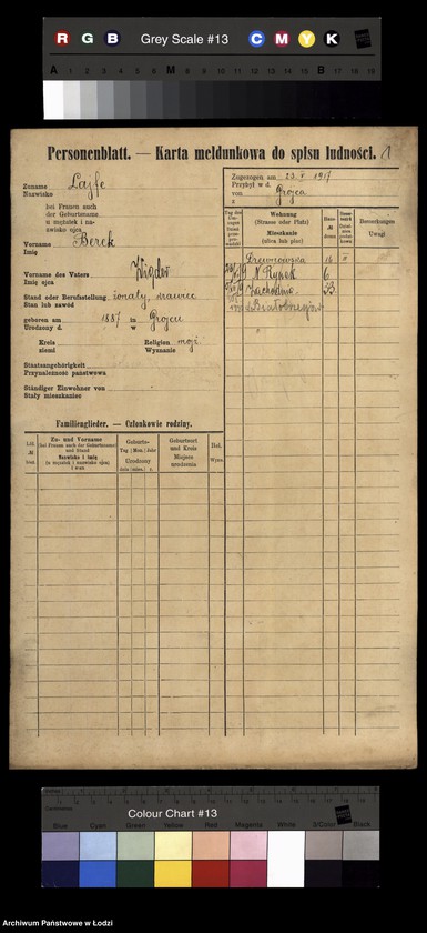 Obraz 3 z jednostki "[Spis ludności Łodzi] Lajfe-Łakomicki"