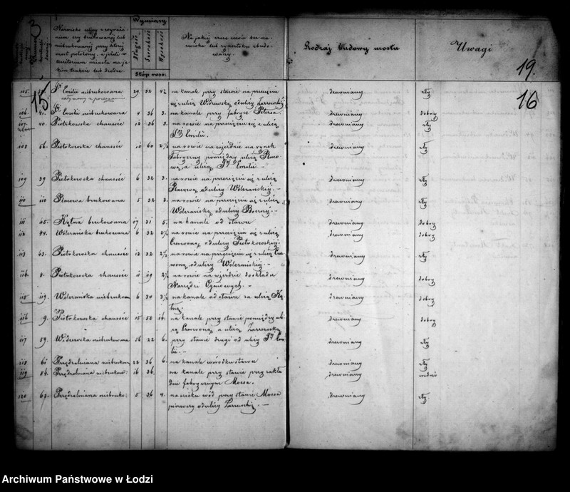 Obraz 14 z jednostki "Operat tyczący się budowy nowych i reparacji starych mostów w mieście Łodzi"