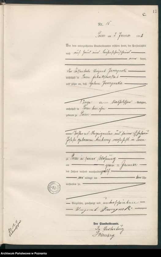 Obraz 17 z jednostki "Księga miejscowa zgonów tom I [Rejestr główny zgonów]"